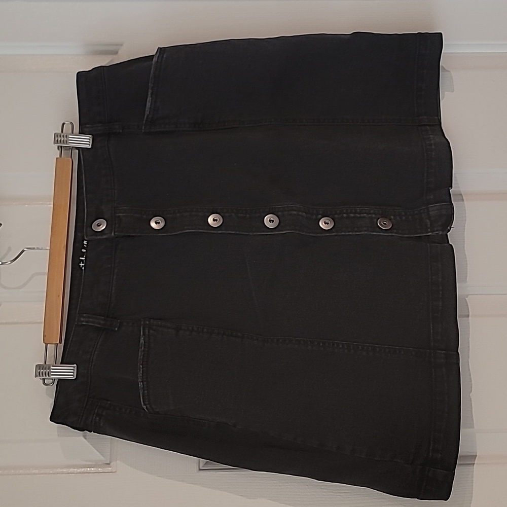 Black Denim Mini Skirt